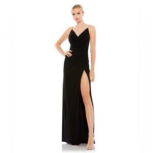 MAC.DUGGAL/.V-NECK.JERSEY.GOWN